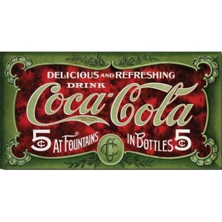 Plaque en métal Coca Cola - Delicious and Refreshing