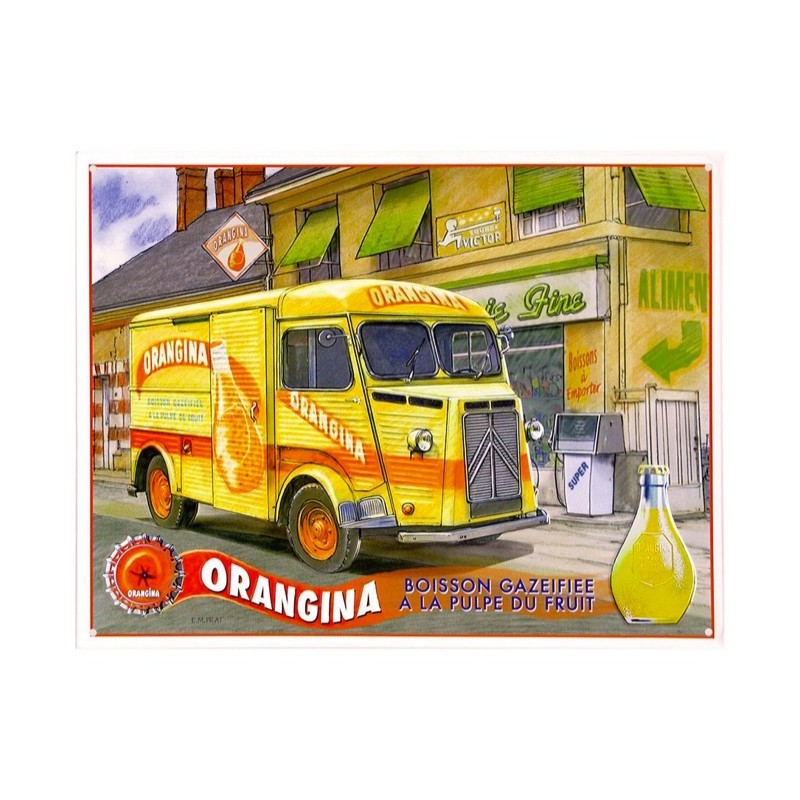 Plaque publicitaire Orangina Citroën type H