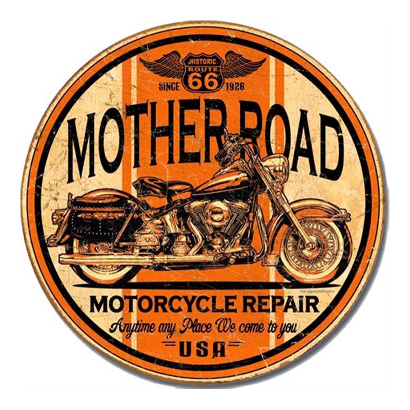 Plaque métal vintage Mother Road Repair