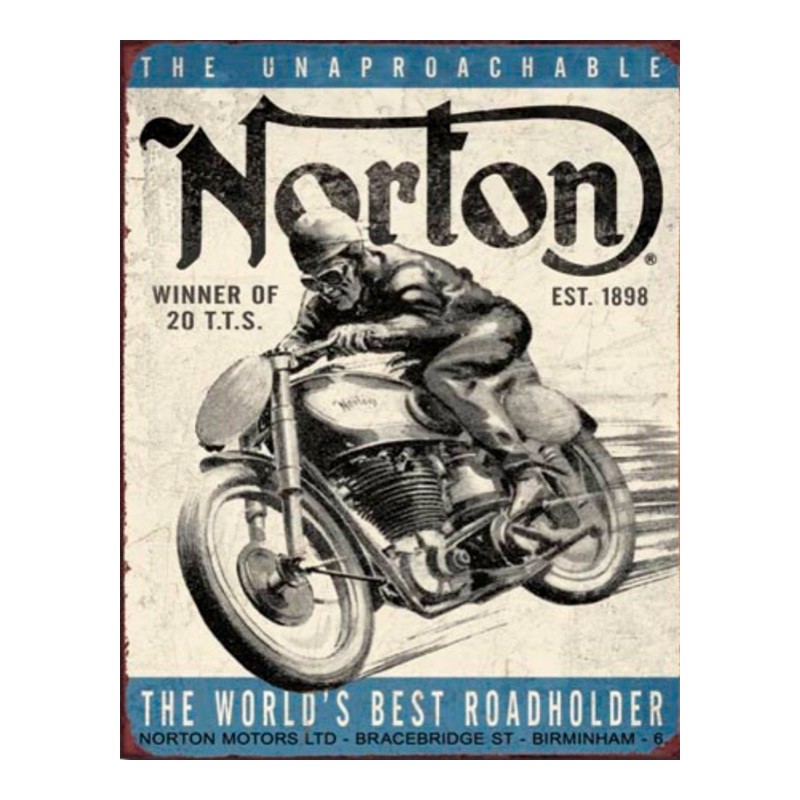 Plaque métal vintage Norton Winner