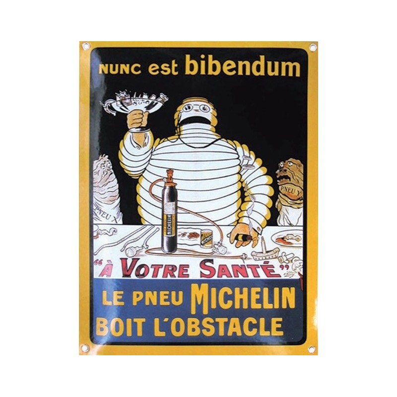 Plaque émaillée Michelin boit l'obstacle