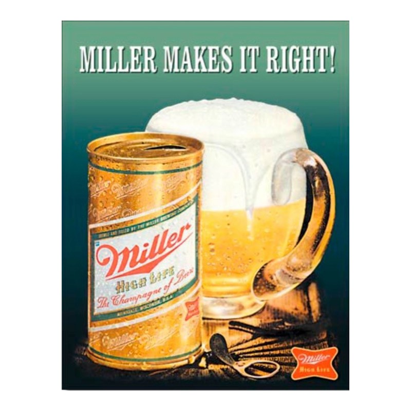 Plaque publicitaire Miller High Life