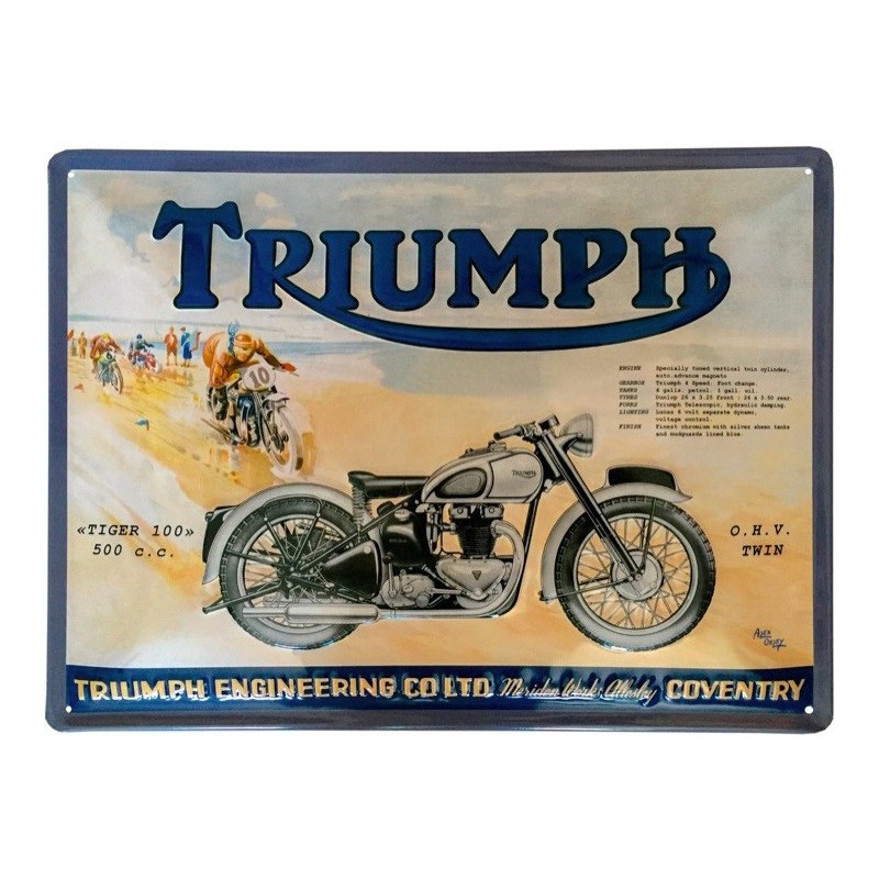Plaque publicitaire Triumph Tiger