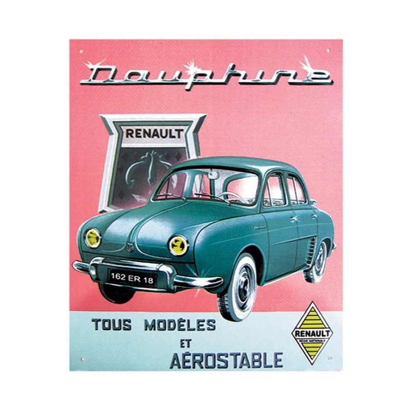 Plaque publicitaire Renault Dauphine