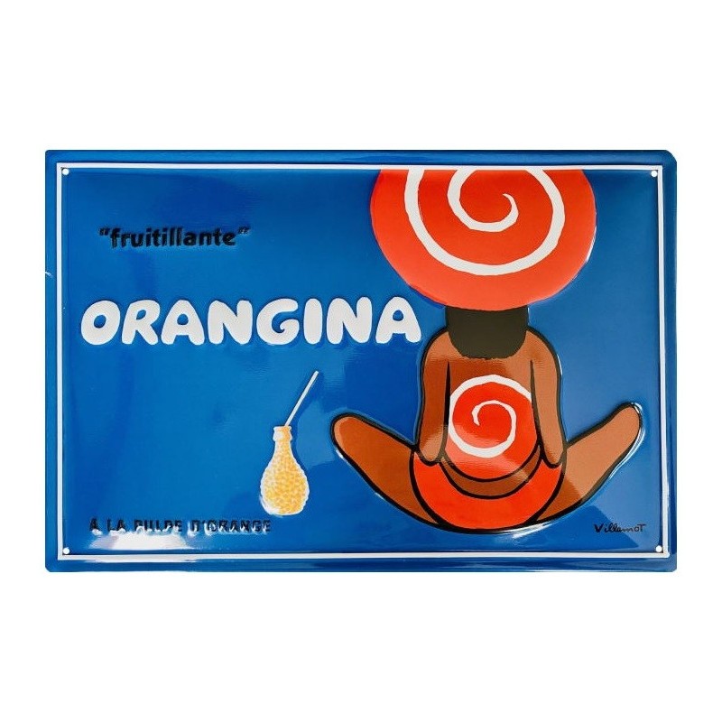 Plaque publicitaire Orangina Fruitillante