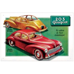 Plaque publicitaire plate Peugeot 203