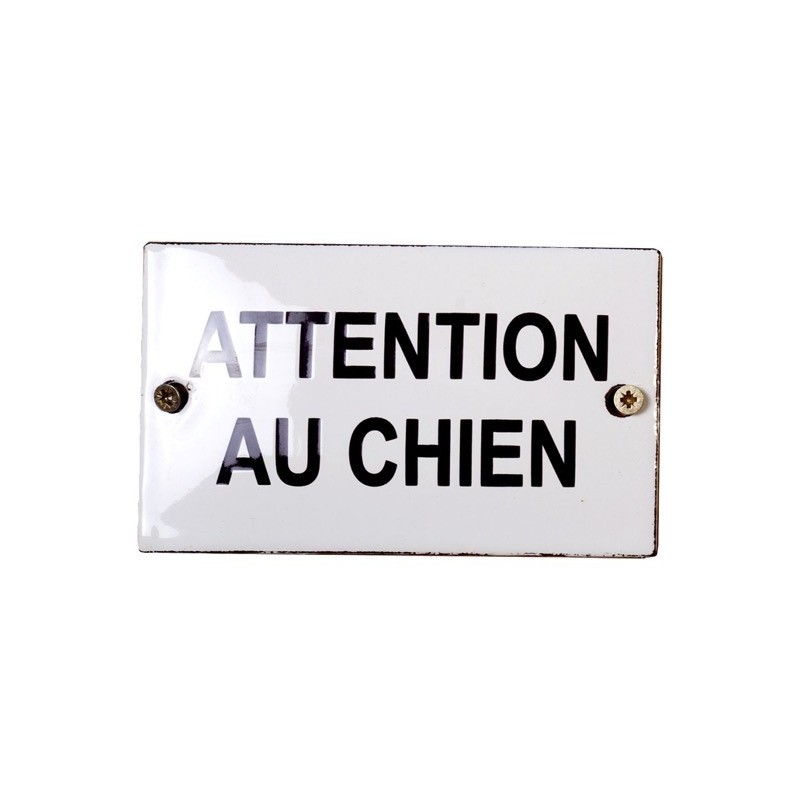 Plaque de porte émaillée Attention au chien