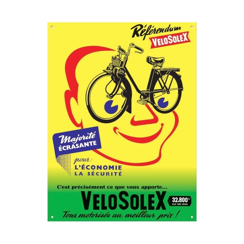 Plaque publicitaire Vélosolex référendum