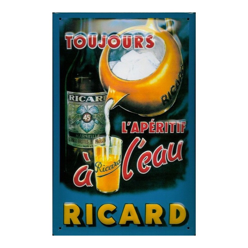 Plaque publicitaire Ricard - L'apéritif à l'eau