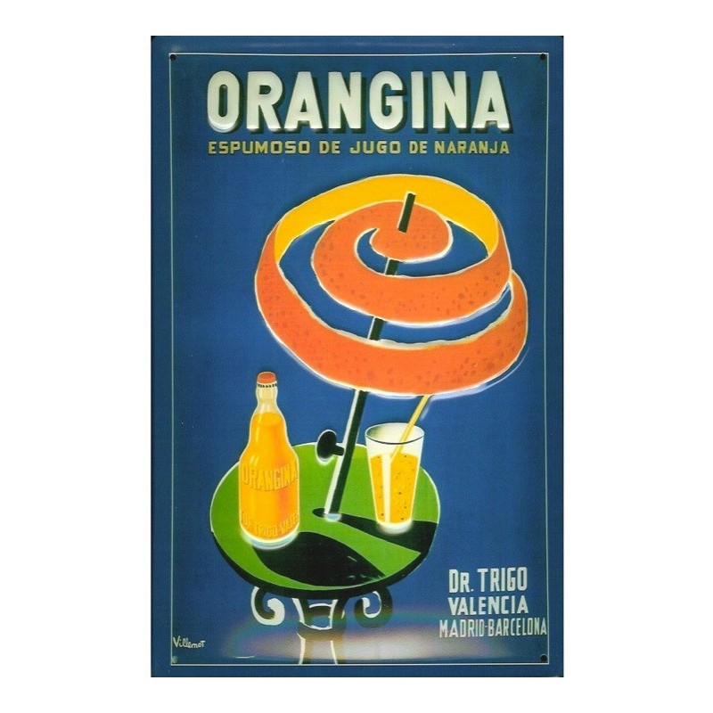 Plaque publicitaire Orangina Parasol