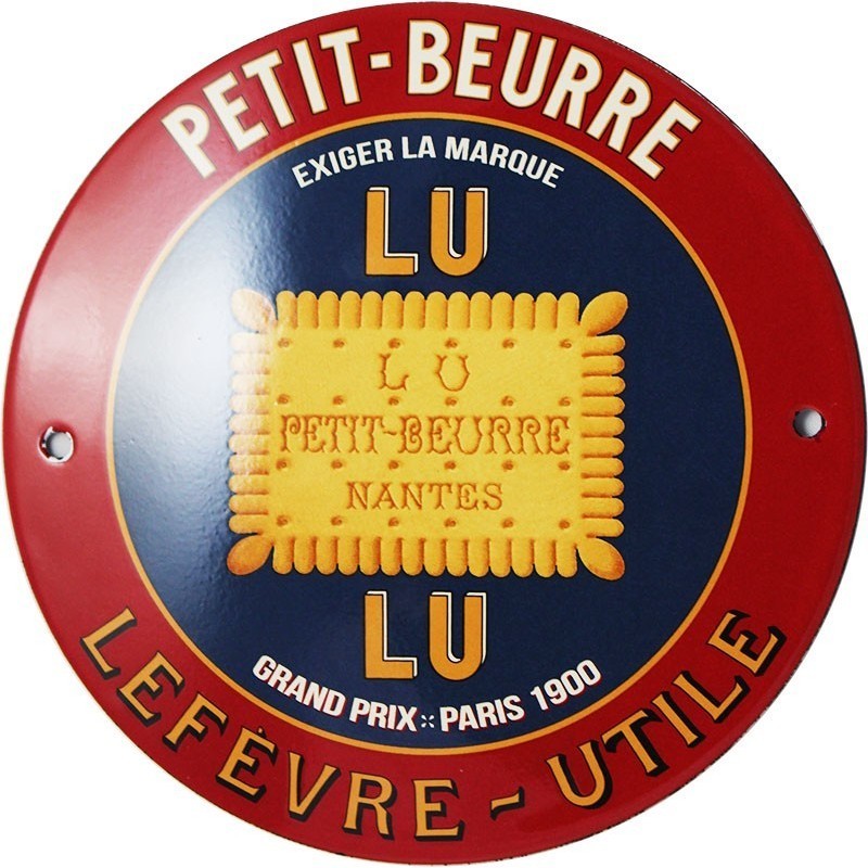 Plaque émaillée ronde Petit-beurre LU