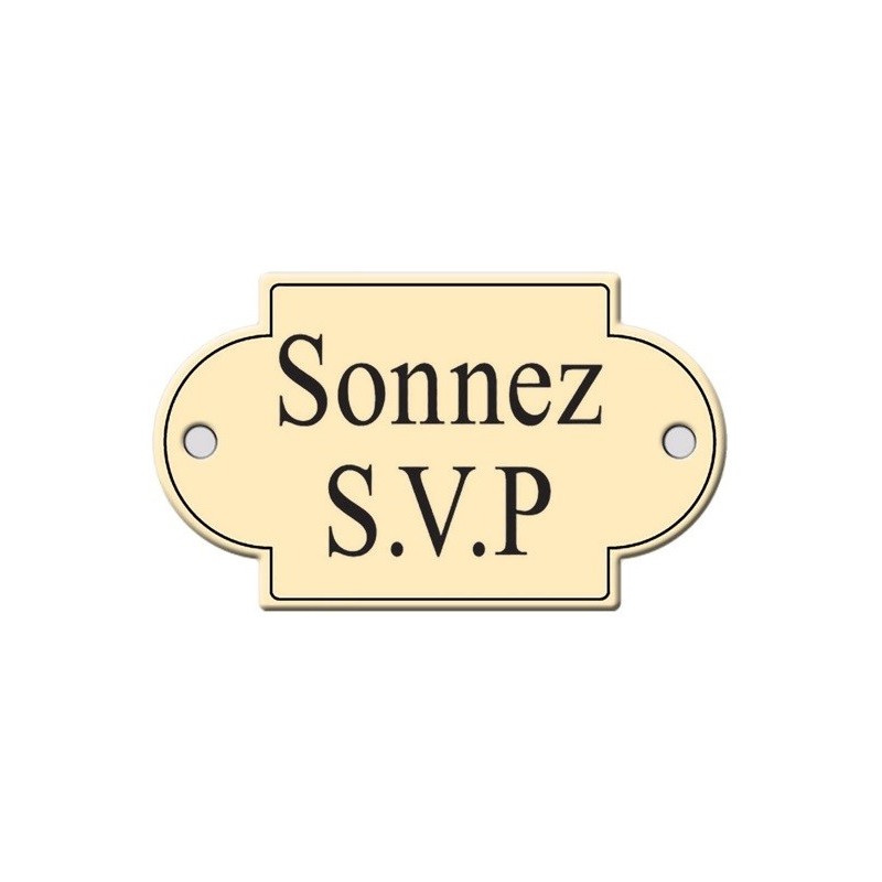 Plaque de porte "sonnez SVP"