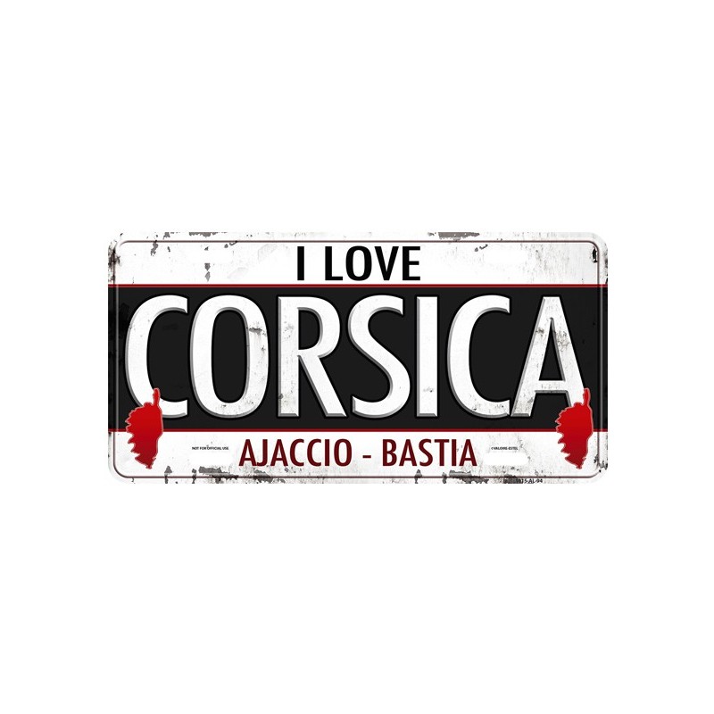 Plaque décorative I love Corsica (Corse)
