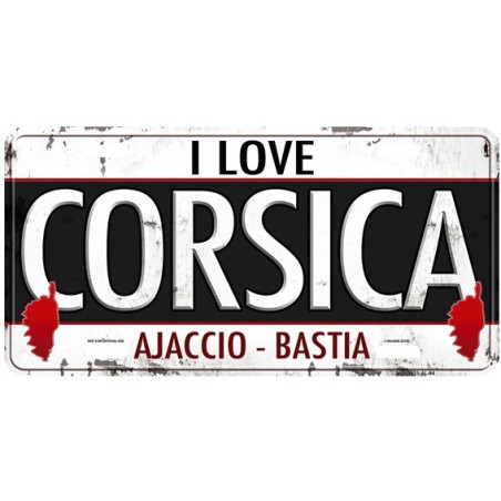 Plaque décorative I love Corsica (Corse)