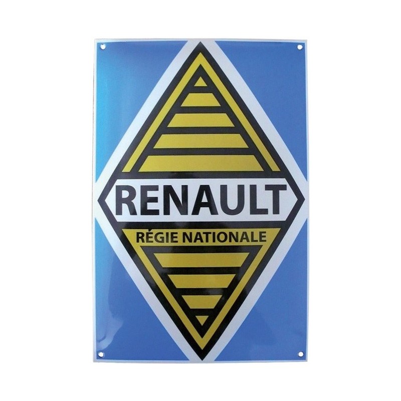Plaque émaillée Renault régie
