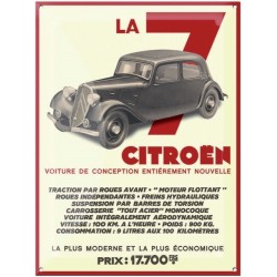 Plaque émaillée Citroën Traction 7 32x24cm