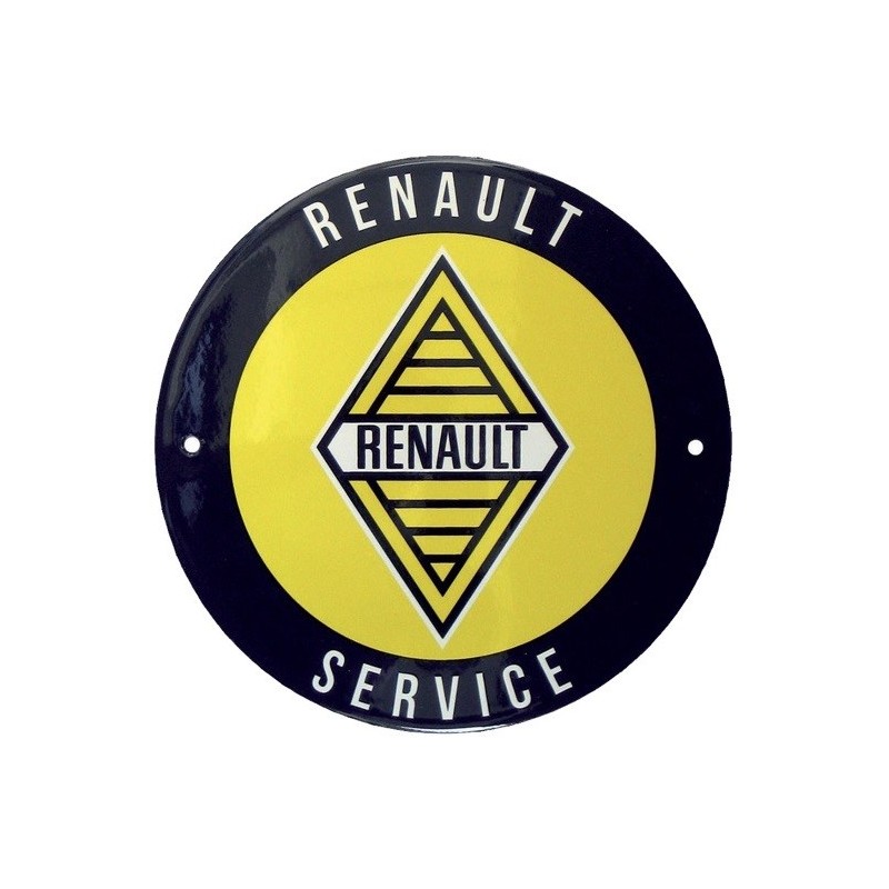 Plaque émaillée Renault Service 15cm