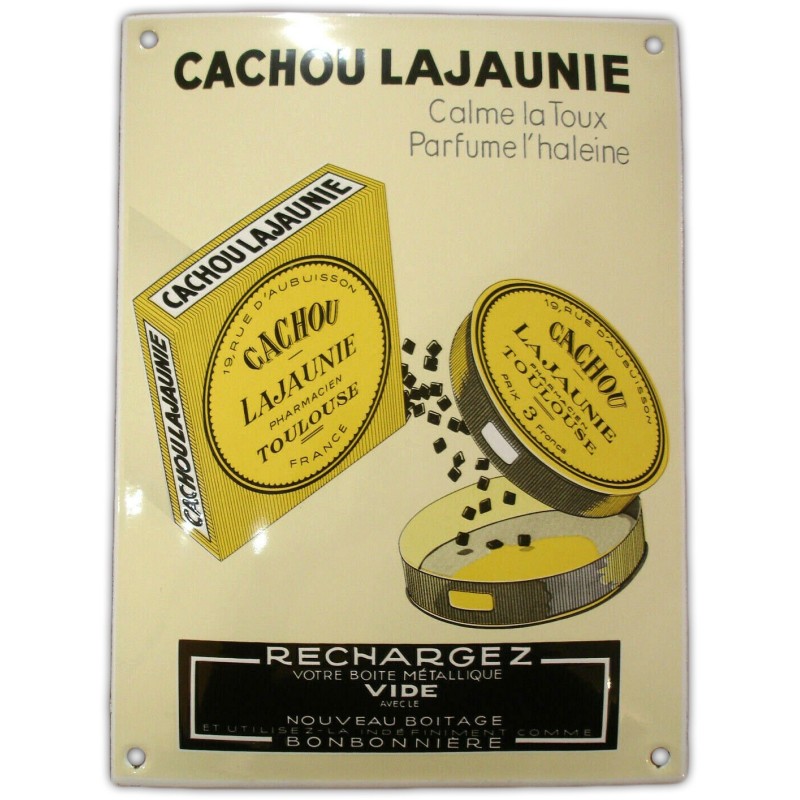 Plaque émaillée Cachou Lajaunie recharge 30x20cm