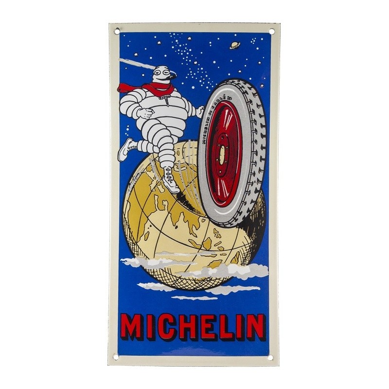 Plaque émaillée Michelin planète 40x20cm
