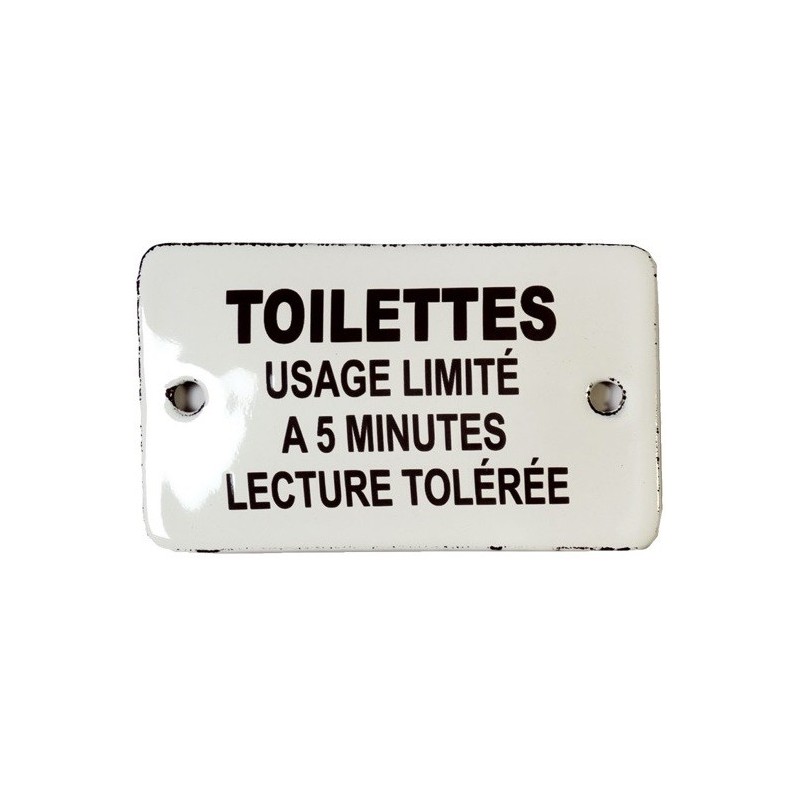 Plaque émaillée toilettes usagé limité