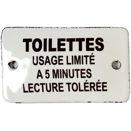 Plaque émaillée toilettes usage limité