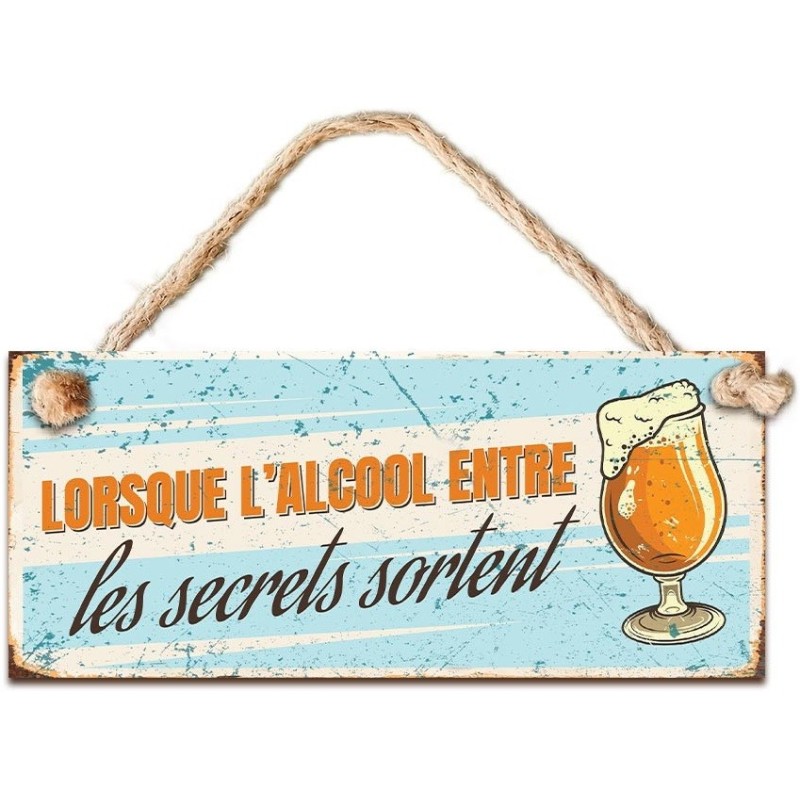 Plaque métal "les secrets sortent" 30x13cm