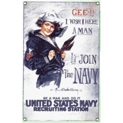Plaque en métal émaillée United states navy