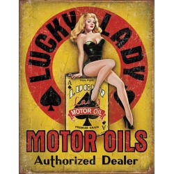 Plaque vintage Lucky Lady Motor Oil