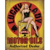 Plaque vintage Lucky Lady Motor Oil