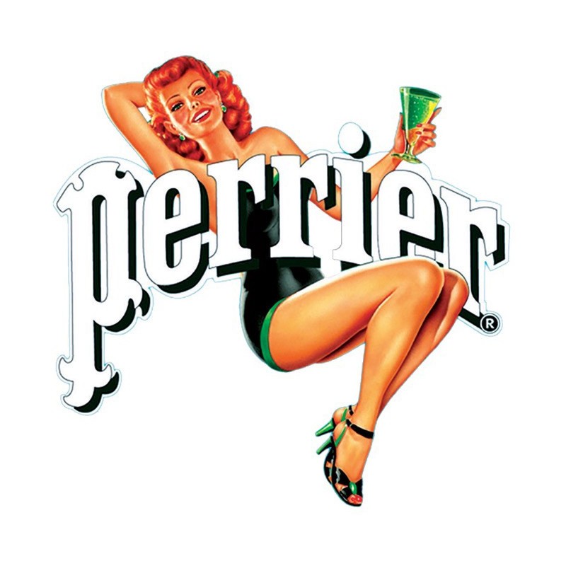 Plaque publicitaire pin up Perrier 30cm