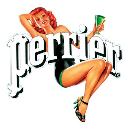 Plaque publicitaire pin up Perrier 30cm