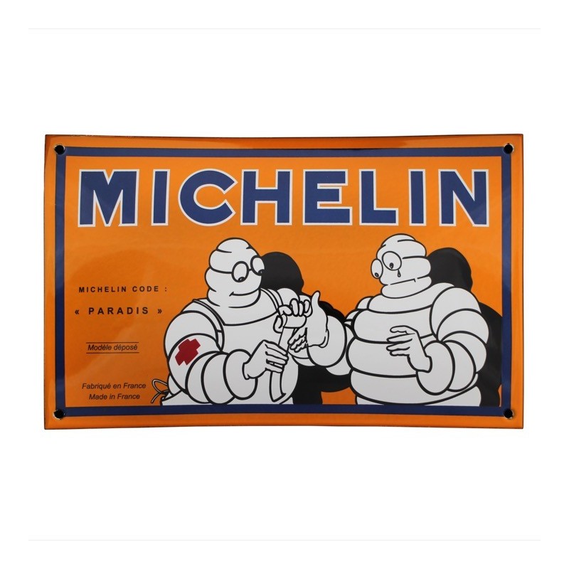 Plaque émaillée Michelin code paradis 15x10cm