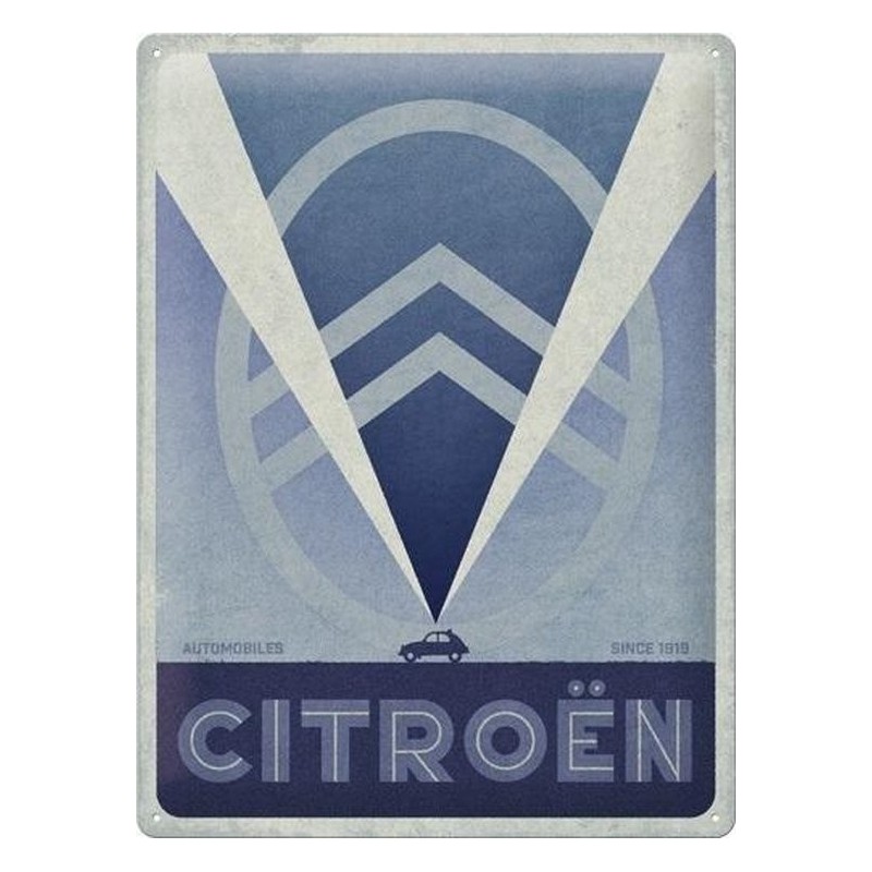 Plaque publicitaire Citroën 2CV logo 40x30cm