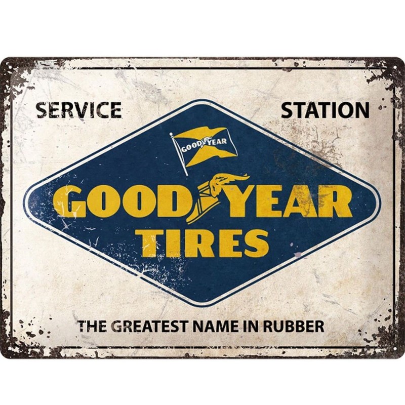 Plaque métal Goodyear tires 40x30cm