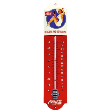 Thermomètre émaillé Coca-Cola - pinup