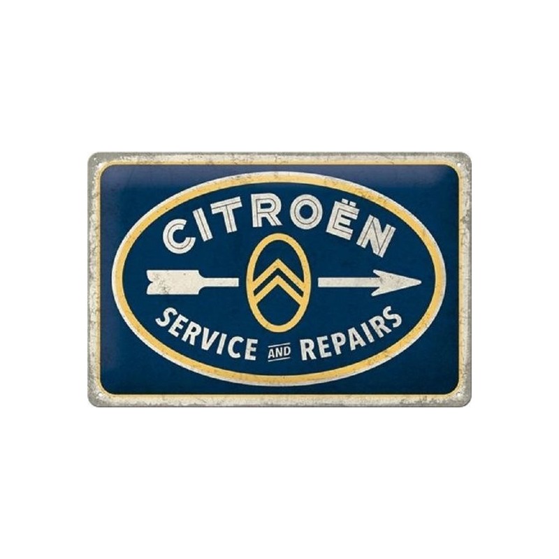 Plaque métal déco garage Citroën Traction avant 30x20cm