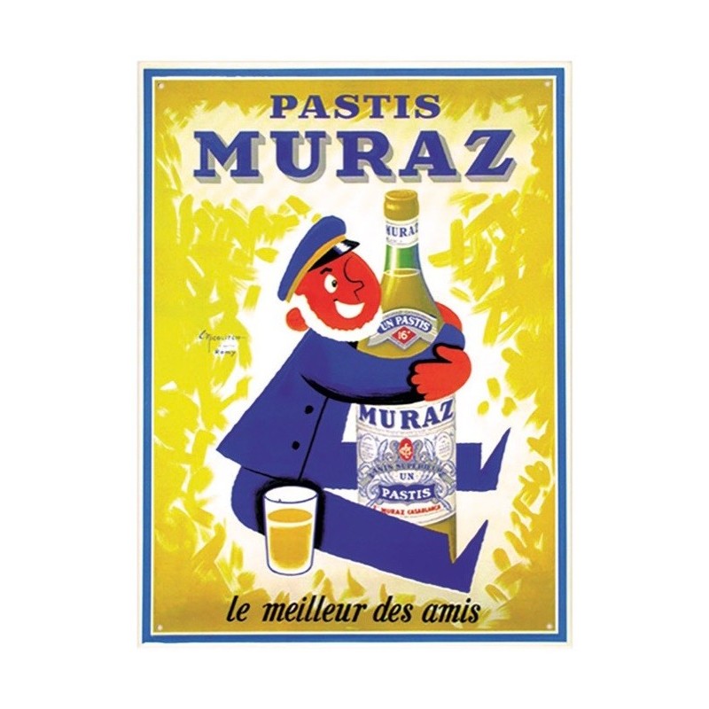 Plaque publicitaire Pastis Muraz 40x30cm