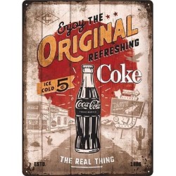 Plaque publicitaire vintage - Coca Cola "refreshing coke"