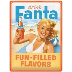 Plaque publicitaire vintage - Pin up Fanta 40x30cm