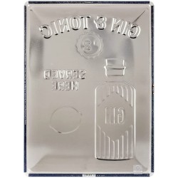 Gin Tonic "served here" - Plaque métal déco 40x30cm