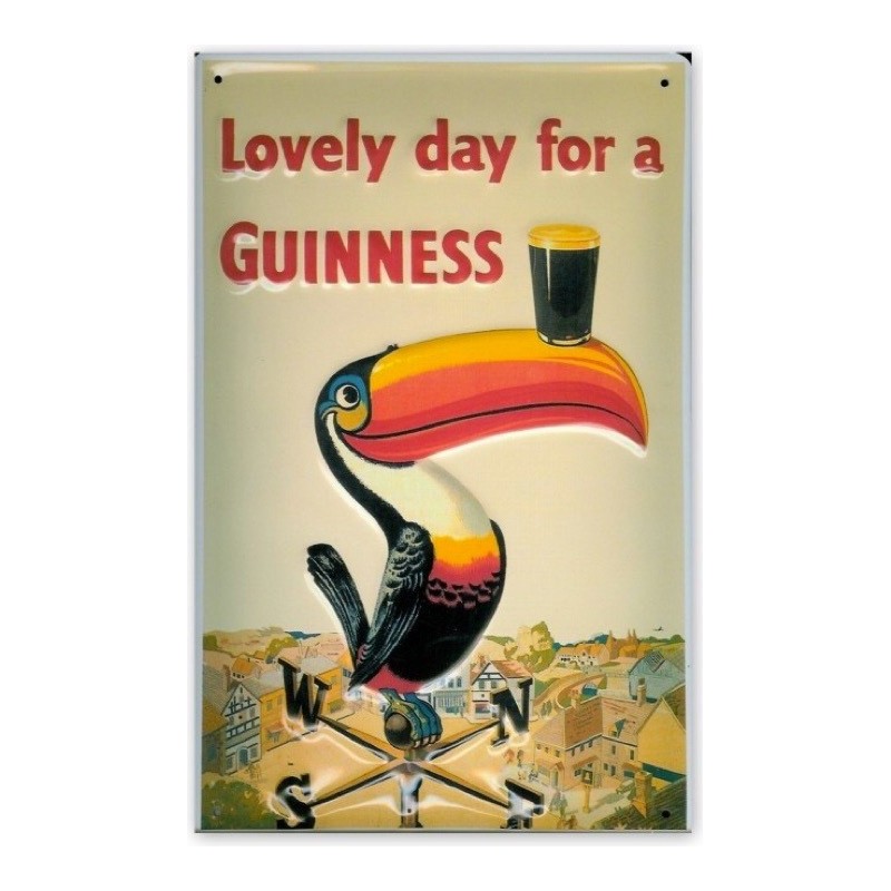 Plaque publicitaire Guinness toucan 30x20cm