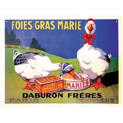 Plaque métal Foies gras Marie - Daburon Frères 40x30cm