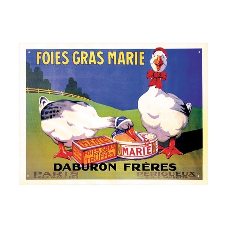 Foies gras Marie - Daburon Frères - Plaque métal déco