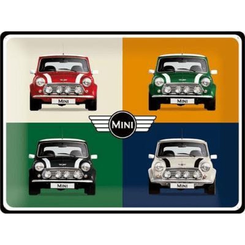 Mini Cooper - Plaque métal déco 40x30cm