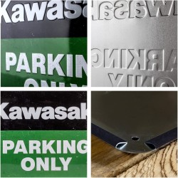 Plaque métal Kawasaki "parking only" 40x30cm