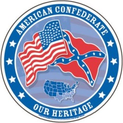 Plaque ronde en métal Américan confédérate our héritage
