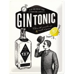 Gin Tonic - Plaque métal déco 40x30cm