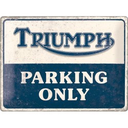 Triumph "parking only" - Plaque métal déco 40x30cm