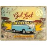 Volkswagen Bulli "let's get lost" - Plaque métal déco