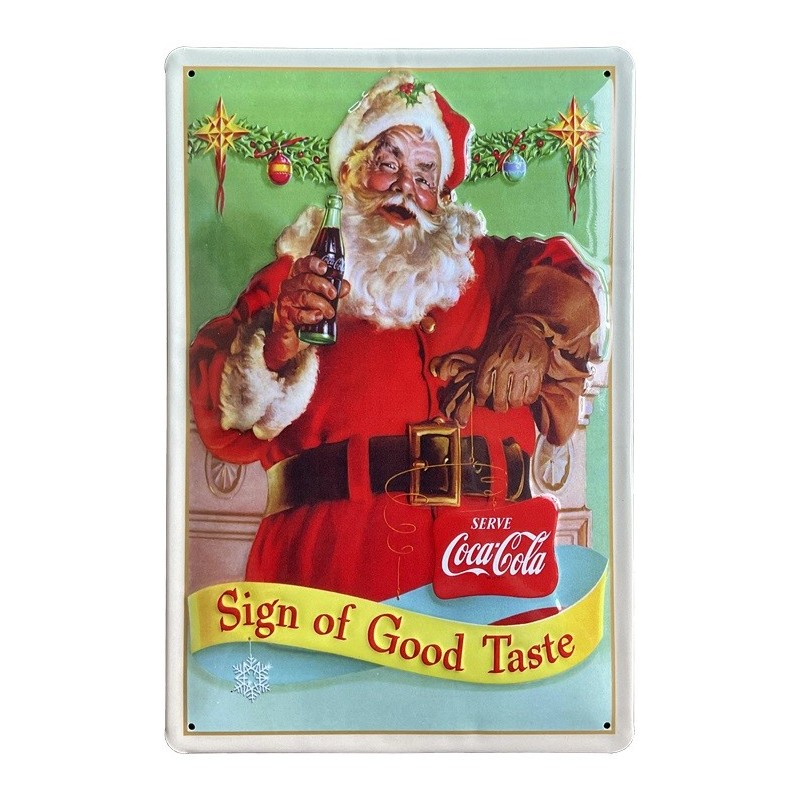 Coca Cola Père Noël - Plaque métal déco
